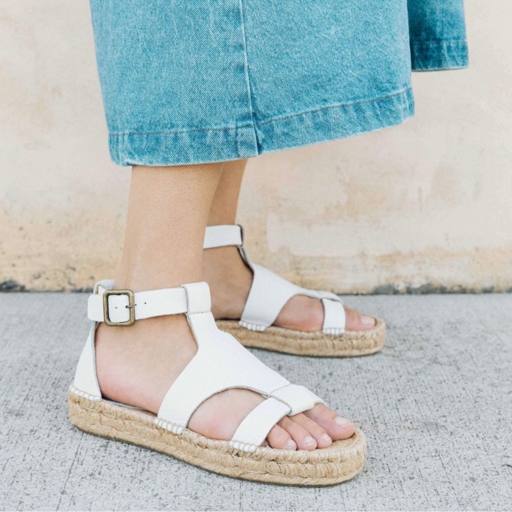 Soludos Whited Banded Shield White Sandal‎ Espadrille 11
